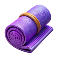 wonderful artistic Yoga Mat Rolled Up Purple Isolated Cutout genuine png