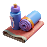 stunning creative Yoga Mat with Towel and Water Bottle Cutout Transparent Background original png