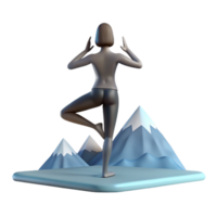 magnificent creative Yoga Pose Silhouette with Mountain Background Cutout Transparent Background high resolution png