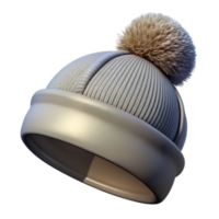 dramatic abstract Gray Beanie with Pom Pom with Transparent Background high resolution png