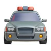 beautiful minimalist Gray Police Car Front View Transparent Background Cutout authentic png