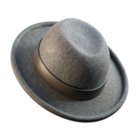 wonderful rustic Gray Wool Hat Top View Transparent Background authentic png