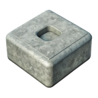 elegant rustic Gray Yoga Block Top View Cutout original png