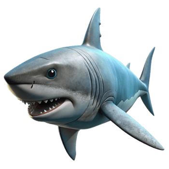 elegant klassisch großartig Weiß Hai unter Wasser isoliert png
