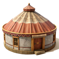 serene abstract Yurt Mongolian Dwelling Round Structure Cutout professional png