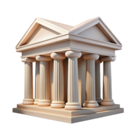 vibrant minimalist Greek Temple Front View Doric Columns Cutout Element detailed png
