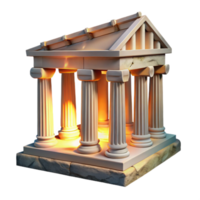 wonderful minimalist Greek Temple Ruins Dramatic Lighting Transparent Background high resolution png