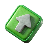 serene classic Green Arrow Icon for Online Tutorials Isolated high quality png