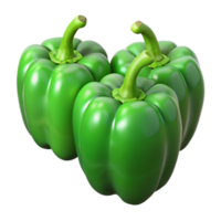 elegant creative Green Bell Peppers Growing Hydroponically Transparent Background authentic png