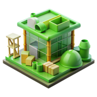 magnificent traditional Green Building Construction Site Isolated with Workers high quality png