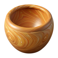beautiful rustic Carved Wooden Bowl Smooth Finish Transparent Background genuine png