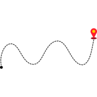 navegação mapa. pontilhado linha representando a caminho levado. png