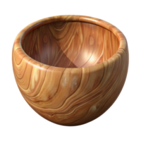 stunning minimalist Carved Wooden Bowl Smooth Finish Transparent Background high quality png