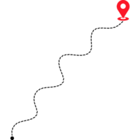 Travel GPS Location. Dotted line with red pin map. Navigation map. png