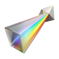 beautiful abstract A single, levitating crystal prism refracting a beam of white light into a rainbow spectrum, with bright, studio lighting 4K png