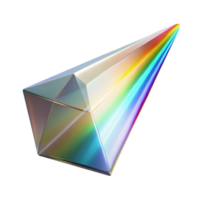 impressive contemporary A single, levitating crystal prism refracting a beam of white light into a rainbow spectrum, with bright, studio lighting authentic png