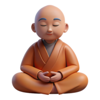 wonderful creative Portrait of a serene monk meditating, soft, diffused light, minimalist style, genuine png