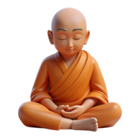 wonderful artistic Portrait of a serene monk meditating, soft, diffused light, minimalist style, professional png