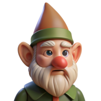 extraordinary minimalist Portrait of a grumpy gnome with a long, crooked nose, dimly lit forest setting, whimsical style, high resolution png