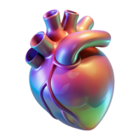 dramatic artistic A holographic projection of a human heart beating, realistic and detailed, soft and warm lighting high quality png