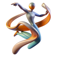 stunning modern An abstract representation of dance, depicted through flowing lines and dynamic poses, kinetic art style authentic png