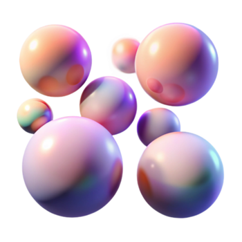 elegant artistic A field of floating orbs with shifting, gradient colors, illuminated by a soft, diffuse light, dreamlike style genuine png