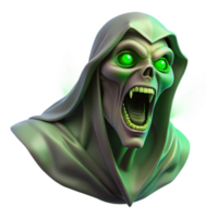 magnificent creative A mysterious banshee wailing in the wind, eerie green light, gothic style 4K png