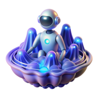 vibrant rustic A lone, sentient AI, its form composed of pure energy, floating within a vast, digital landscape, illuminated by pulsing streams of data. Abstract style, vibrant colors professional png