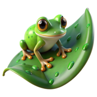 impressive abstract A tiny tree frog clinging to a dewy leaf, macro photography, soft green lighting, realistic style professional png