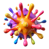 beautiful abstract A chaotic explosion of paint splatters, brightly colored and dynamically lit, action painting style professional png