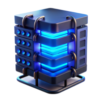 serene creative A server rack glowing with intense blue light, complex wiring, dark and mysterious lighting genuine png