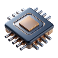 wonderful contemporary A close-up of a microchip, intricate circuitry visible, metallic textures, macro photography style authentic png