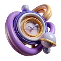 stunning creative An abstract representation of time, depicted through swirling lines and distorted clocks, surrealism style professional png