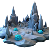 magnificent abstract A desolate, alien landscape with strange rock formations, cold, bluish lighting, matte painting style original png