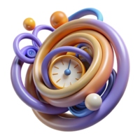 serene rustic An abstract representation of time, depicted through swirling lines and distorted clocks, surrealism style detailed png