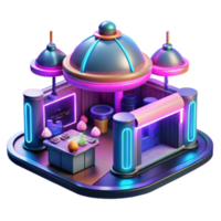 impressive rustic A bustling marketplace within a futuristic space station, vibrant colors, neon signs, cinematic lighting detailed png