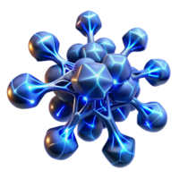 serene contemporary A complex network of branching fractals resembling lightning bolts, glowing with electric blue light, with dramatic, stormy lighting professional png