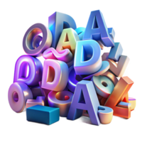 wonderful artistic A chaotic jumble of letters and numbers, illuminated by a flickering neon light, Dadaism style authentic png
