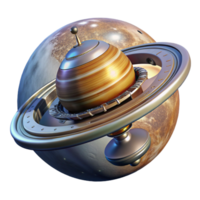 beautiful modern A space station orbiting a gas giant, metallic and functional design, dramatic backlighting, science fiction style professional png