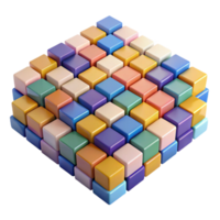 stunning vintage A field of pixelated, multi-colored squares arranged in a chaotic, non-repeating pattern, illuminated by a bright, flat light professional png