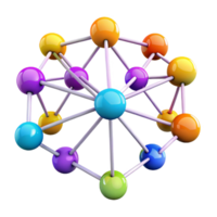 serene artistic A network of interconnected nodes pulsating with data, vibrant colours representing data flow, dark background, abstract data visualisation style 4K png