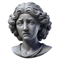 wonderful modern A weeping Niobe transformed into stone, grayscale, classical sculpture style premium png