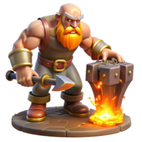 beautiful modern A powerful Cyclops forging a thunderbolt, fiery forge lighting, fantasy art style high resolution png