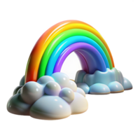serene modern A vibrant rainbow arcing over a misty waterfall, illuminated by the bright sunlight after a rain shower, in a romantic, painterly style original png