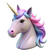 vibrant minimalist Portrait of a mystical unicorn with iridescent horn, soft pastel lighting, dreamlike style 4K png