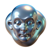stunning contemporary Liquid mercury forming amorphous shapes, reflecting a distorted image of a human face, under a cool, clinical light genuine png