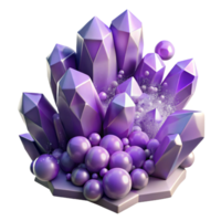 impressive creative A cascade of crystalline structures, amethyst and quartz, tumbling through space, lit by a soft, diffuse light genuine png