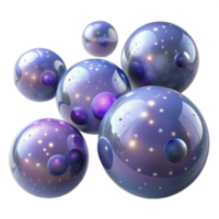wonderful modern A field of floating, translucent orbs, each containing a miniature galaxy, with a soft, ethereal glow and a dreamlike atmosphere original png