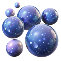 serene traditional A field of floating, translucent orbs, each containing a miniature galaxy, with a soft, ethereal glow and a dreamlike atmosphere high quality png