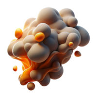 serene contemporary Abstract representation of human emotions, using swirling smoke and dust particles, illuminated by a warm, ambient light, in a melancholic style high quality png
